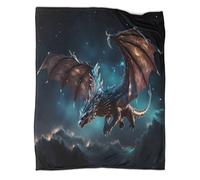 kaiyun Fantasy Dragon Bedding Blanket Mythical Creature Art Printed Fluffy Soft Comfortable Suitable for Sofa Bed 50x60inch(127x152cm)