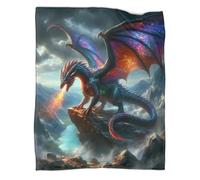 kaiyun Fantasy Dragon Printed Blanket 3D Mythical Fantasy Art Design Bedspread Soft Warm Microfiber Throws And Patchwork Quilts 70x80inch(180x200cm)