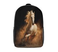 kaiyun Fire Horse Running Against Black Background Backpack School Bags Kids,for Girls,Boys Bookbag for Elementary,Children's Rucksack 17inch
