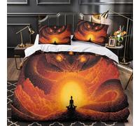 kaiyun Flame And The Serpent Duvet Cover 3 Pieces Burning Cosmic Desert Pattern Printed Bedding Bed Linen Sets with Zipper Closure Soft Microfiber Super King（260x220cm）