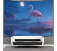 kaiyun Flamingos Stand on Rocks Under A Beautiful Blue Sky Tapestry, Wall Hanging,Wall Art for Bedroom Aesthetic Home Decoration for Living Roombedroom 150cmx200cm