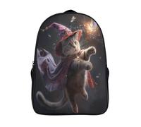 kaiyun Flying Cat Wizard Kids Travel Backpack Kindergarten Magic Crystal Schoolbag Bookbag For Girls Boys Baby 16 inch
