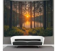 kaiyun Forest Decorations Tapestry Sunlight Shining through The Trees 3D Printing Wall Blanket Wall Hanging for Living Room Bedroom Dorm Decor 150cmx200cm