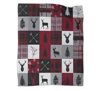kaiyun Forest Deer Pattern Bedding Blanket Rustic Cabin Style Printed Fluffy Soft Comfortable Suitable for Sofa Bed 60x80inch(150x200cm)
