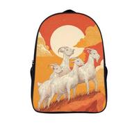 kaiyun Four White Goats Standing on The Top of The Mountain in The Sun Backpack for School Kids Elementary Middle Travel Bag Boys Girls Lightweight Schoolbag 16 inch