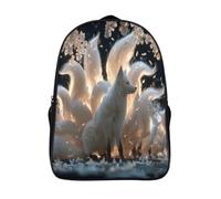 kaiyun Fox with Nine Gorgeous Tails Backpack Rucksack Lightweight with School Bag for Boys And Girls Kids Bags Christmas,Back to School Gift,16 inch