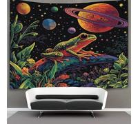 kaiyun Frog Sitting on The Moon Decorations Tapestry Colorful 3D Printing Wall Blanket Wall Hanging for Living Room Bedroom Dorm Decor 130cmx150cm