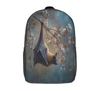 kaiyun Fruit Bats Perched on A Light-colored Cherry Blossom Branch Children's Backpack,Kids Schoolbag Students Bookbag for Boys Girls,17inch
