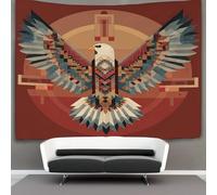 kaiyun Geometric Flying Eagle Tapestry Aboriginal Art Style Tapestries 3D Wall Hanging Home Decorations for Room 180cmx230cm