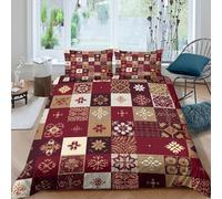 kaiyun Georgian Style Pattern 3D Effect Printed Duvet Cover Set with Pillow with Zipper Cases 3 Piece Bedding Set Microfibre Easy-Care Double（200x200cm）