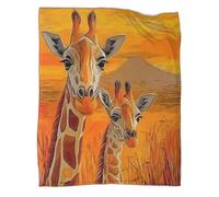 kaiyun Giraffe Portrait Pattern Soft Throw Blanket 3D Printing Savanna Wildlife Art Suitable for Living Room Bedroom Sofa Sofa Warm And Comfortable 40x50inch(100x130cm)
