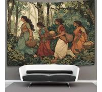 kaiyun Girl Is in The Jungle Tapestry Wall Hanging Bedroom Home Decor 130cmx150cm