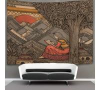 kaiyun Girl Reading Under A Tree in The Mountains Tapestry, Wall Hanging,Wall Art for Bedroom Aesthetic Home Decoration for Living Roombedroom 180cmx230cm