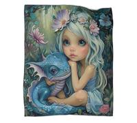 kaiyun Girl Super Soft Blanket | Dragon Throws | Fluffy And Warmth Comfortable Travel Cover,40x50inch(100x130cm)