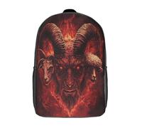 kaiyun Goat, Demon, Sheep Face Illustration Children's Backpack,Kids Schoolbag Crimson Flame Students Bookbag for Boys Girls,17inch