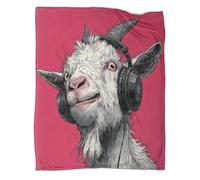 kaiyun Goat with Black Headphones Super Soft Blanket | Cartoon Style Throws | Fluffy And Warmth Comfortable Travel Cover,80x90inch(200x230cm)