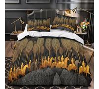 kaiyun Golden Army Marched in The Dark Forest 3D Print Kids Bedding Set 3 Pieces Ultra Soft Microfiber Comforter Cover Quilt Cover,Shrink & Fade Resistant Super King（260x220cm）