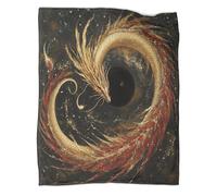 kaiyun Golden Dragon Bedding Boys And Girls Blanket Black Hole Printed Fluffy Soft Comfortable Suitable for Sofa Bed 50x60inch(127x152cm)