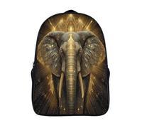 kaiyun Golden Elephant-Sacred Geometry Backpack for School Kids Elementary Middle Travel Bag Boys Girls Lightweight Schoolbag 16 inch