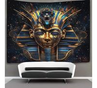 kaiyun Golden Pharaoh Mask Decorations Tapestry Ancient Egyptian Art Style 3D Printing Wall Blanket Wall Hanging for Living Room Bedroom Dorm Decor 180cmx230cm