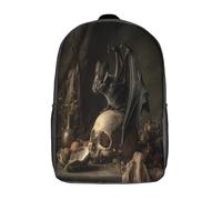 kaiyun Gothic, Bats, Skulls, Fruit And Oyster Shells Children Backpack Rucksack Girls Boys Large Capacity Kids Travel Bag Lightweight for Teenagers Students 17inch
