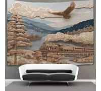 kaiyun Great Smoky Mountains Railroad Steam Locomotive Tapestry Wall Hanging, for Bedroom Decor Birthday Party Celebration Or Garden Backdrop 150cmx200cm