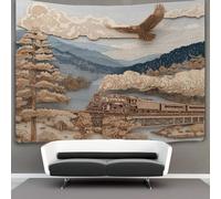 kaiyun Great Smoky Mountains Railroad Steam LocomotiveTapestry Wall Hangings Living Room Decorative for Bedroom 130cmx150cm