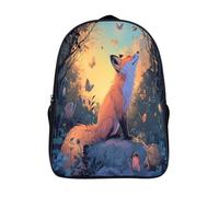 kaiyun Happy Fox Backpack for Girls Magic Forest Children's Bookbag Lightweight for School Travel Bag,Teen Boys Daypack 16 inch