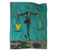 kaiyun Heart And Dollar Sign Throws And Patchwork Quilts,40x50inch(100x130cm),Soft Blanket with Balance Scales Pattern