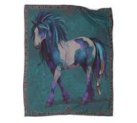 kaiyun Horse Home Use Bedding 3D Native American Style Digital Printed Plush Bed Blanket Boys And Girls Sofa Throws 50x60inch(127x152cm)