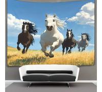 kaiyun Horses Decor Tapestry,Running in The Fields Wall Art Tapestries Wall Hangings for Living Room Bedroom Dorm 100cmx150cm