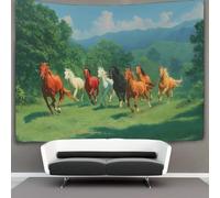 kaiyun Horses Galloping Under The Blue Sky Decor Tapestry, Wall Art Tapestries Wall Hangings for Living Room Bedroom Dorm 70cmx100cm