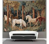 kaiyun Horses on Forest Background Tapestry Bedroom Aesthetic - Indie Wall Room Decor Wall Hanging,Wall Art 100cmx150cm