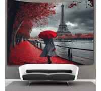 kaiyun Iron Tower Tapestry,Red Leaves Trail Wall Hanging,Wall Art for Bedroom Aesthetic Home Decoration for Living Roombedroom 70cmx100cm