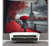 kaiyun Iron Tower Tapestry,Red Leaves Trail Wall Hanging,Wall Art for Bedroom Aesthetic Home Decoration for Living Roombedroom 100cmx150cm