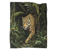 kaiyun Jaguar Blanket,Soft,Comfortable And Warm,3D Rainforest Pattern Blanket,Sofa,Blanket,Suitable for Home And Camping,40x50inch(100x130cm)