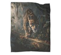kaiyun Jaguar in The Forest Patterned Throw Warm for Camping Outdoor Lightweight for Sofa Bed 60x80inch(150x200cm)