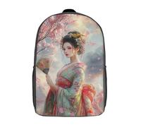 kaiyun Japanese Beauty Backpack for Girls Traditional Art Style Children's Bookbag Lightweight for School Travel Bag,Teen Boys Daypack 17inch