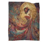 kaiyun Japanese Geisha Dance Pattern Soft Throw Blanket 3D Printing Suitable for Living Room Bedroom Sofa Sofa Warm And Comfortable 40x50inch(100x130cm)
