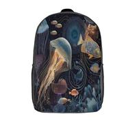 kaiyun Jellyfish in The Deep Sea Childrens Premium School Travel Bag with Side Hidden Pockets, Bookbag for Boys Girls,Adjustment Buckle Rucksack 17inch