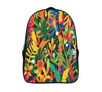 kaiyun Jungle Colours Backpacks Tropical Plants 3D Printed Daypack for Boys Girls And Middle School Students 16 inch Large Capacity Bookbags