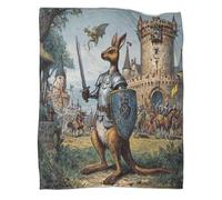 kaiyun Kangaroo Warrior in Armor, Medieval Castle Blanket, Perfect Sofa Bed Cover 40x50inch(100x130cm),soft And Comfortable to The Touch,suitable for Keeping The Whole Family Warm