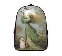 kaiyun Kasuga Goddess Kids Preschool Travel Backpack Kindergarten Birds Rabbits Complex Plants Schoolbag Bookbag For Girls Boys 16 inch