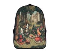 kaiyun Knight And Princess Having A Picnic in The Park Backpack for School Kids Elementary Middle Travel Bag Boys Girls Lightweight Schoolbag 39x29x16cm