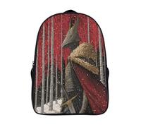 kaiyun Knight in Red And Black Armor Backpack for Girls Birch Trees And Snow Children's Bookbag Lightweight for School Travel Bag,Teen Boys Daypack 16 inch