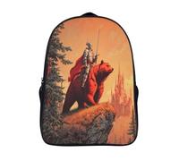 kaiyun Knight on The Back of A Red Bear Children's Backpack,Kids Schoolbag Students Bookbag for Boys Girls,39x29x16cm
