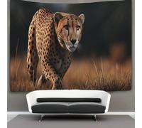 kaiyun Leopard Running on The Golden Savannah Tapestry Tapestries 3D Wall Hanging Home Decorations for Room 150cmx200cm