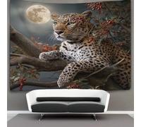 kaiyun Leopard Standing on A Tree Branch - Moon Tapestry Wall Hanging, for Bedroom Decor Birthday Party Celebration Or Garden Backdrop 180cmx230cm