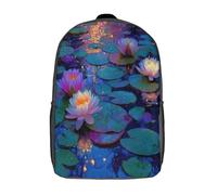 kaiyun Lifelike Water Lilies Float in The Pond Kids Travel Backpack,Large Capacity Bag For Girls Boys Teenagers Breathable Design Bookbag 17inch