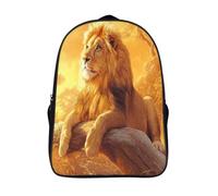 kaiyun Lion on The Wood Children Backpack Rucksack Girls Boys Large Capacity Kids Travel Bag Lightweight for Teenagers Students 16 inch